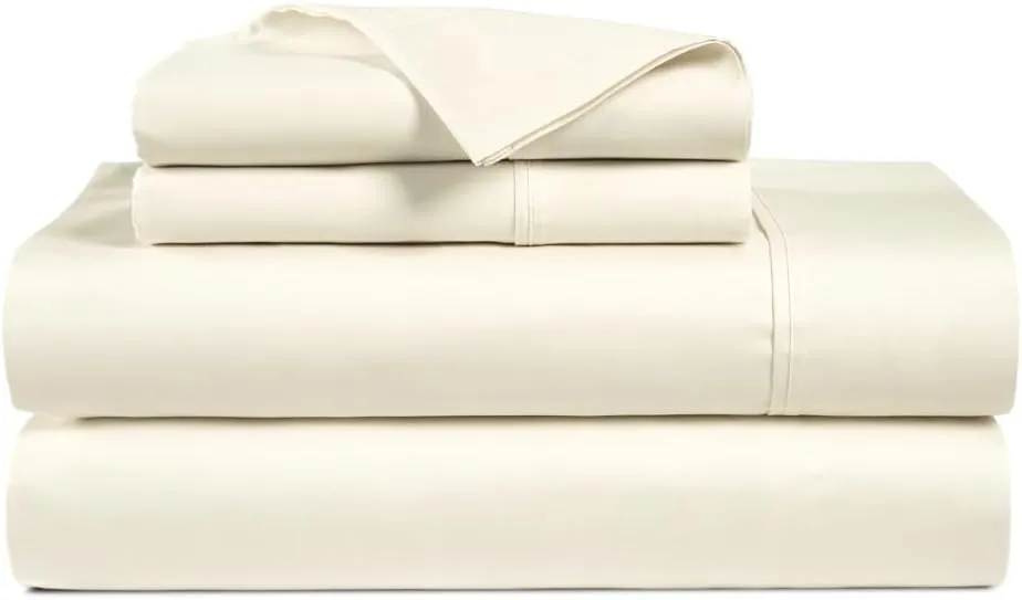 1000 Thread Count 100% Egyptian Cotton Sheets Set California King Size Ivory Bed Sheet 4 Piece bed sheet Sets Long Staple 16 Inches Deep Pocket All Season Bedding Super Soft Breathable Sateen Finish