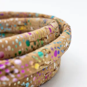 10x5mm rainbow Licorice Cork Cord Leather Portuguese cork COR-342