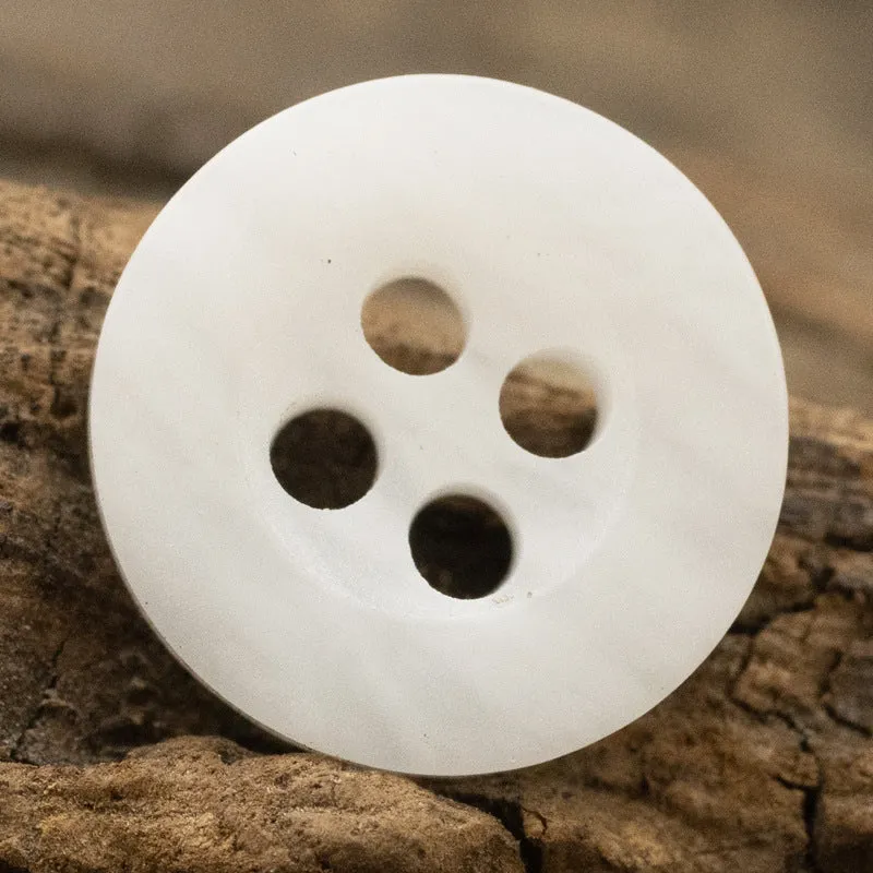 11.5MM Wide-Edged White Wood Grain Resin Buttons for Zen Clothing 50pcs