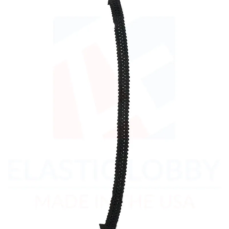 1/8" (3mm) Black Knitted Elastic - US Made