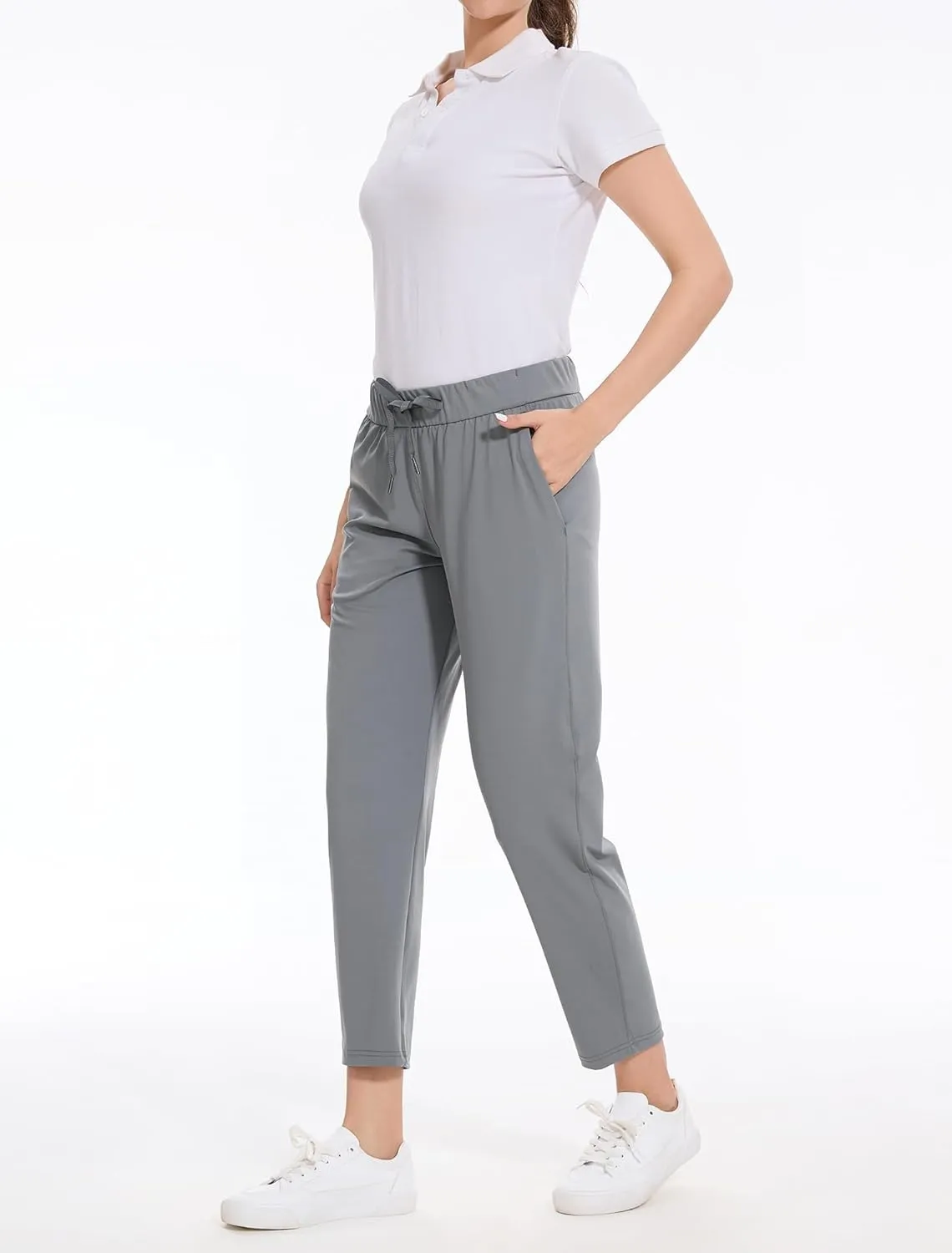 2 Pack Women's Pants with Deep Pockets Stretch Soft Sweatpants for Casual Athletic Lounge Work Golf Travel