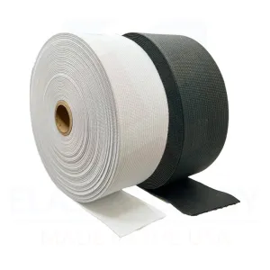 2" (51mm) White   Black, 20 Yard Combo (10   10) - Knitted Elastic, High Elasticity, Waistband, Comfort- US Made