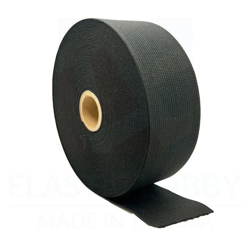 2" (51mm) White   Black, 20 Yard Combo (10   10) - Knitted Elastic, High Elasticity, Waistband, Comfort- US Made