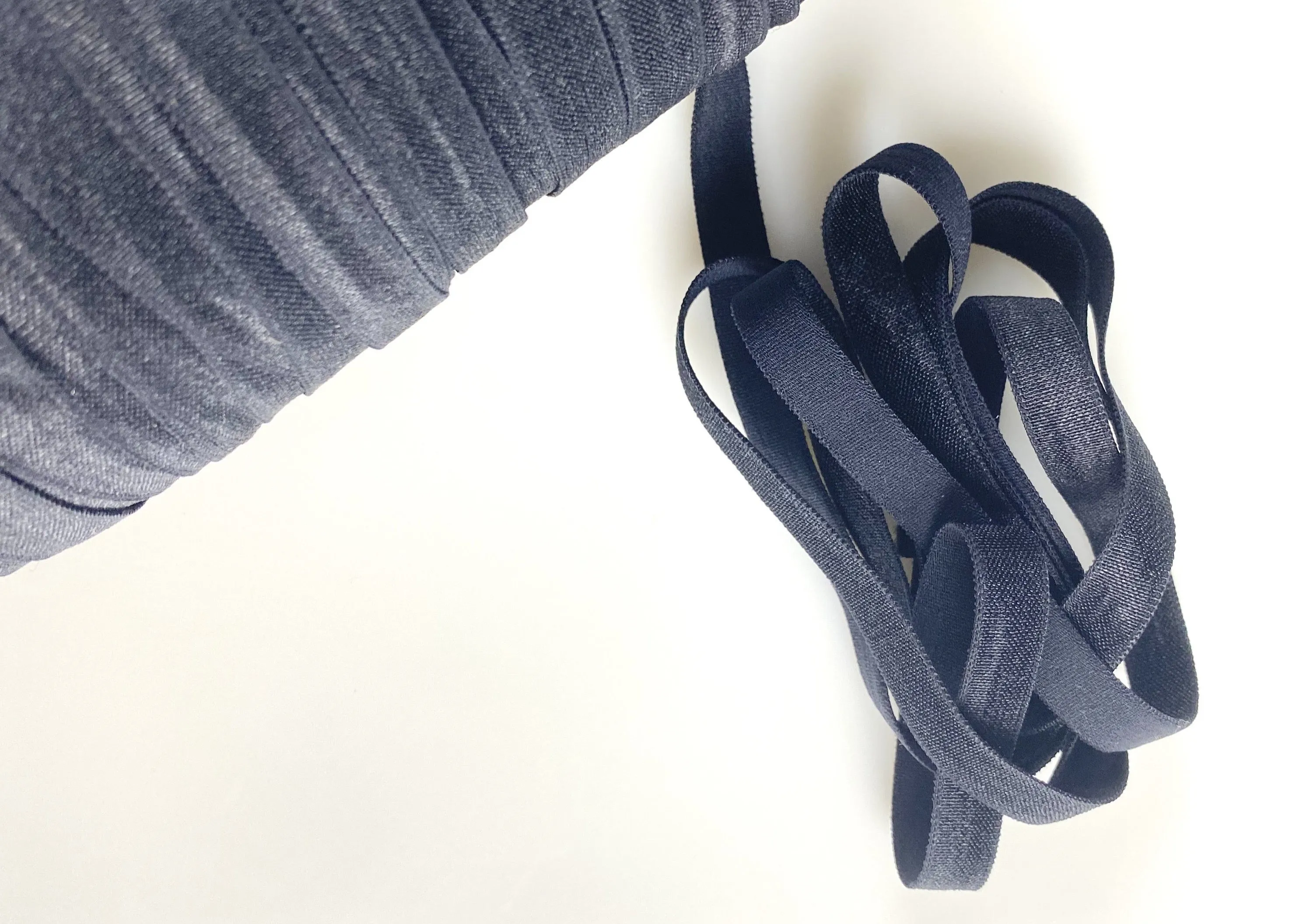 3/8" Flat Elastic - Jet Black