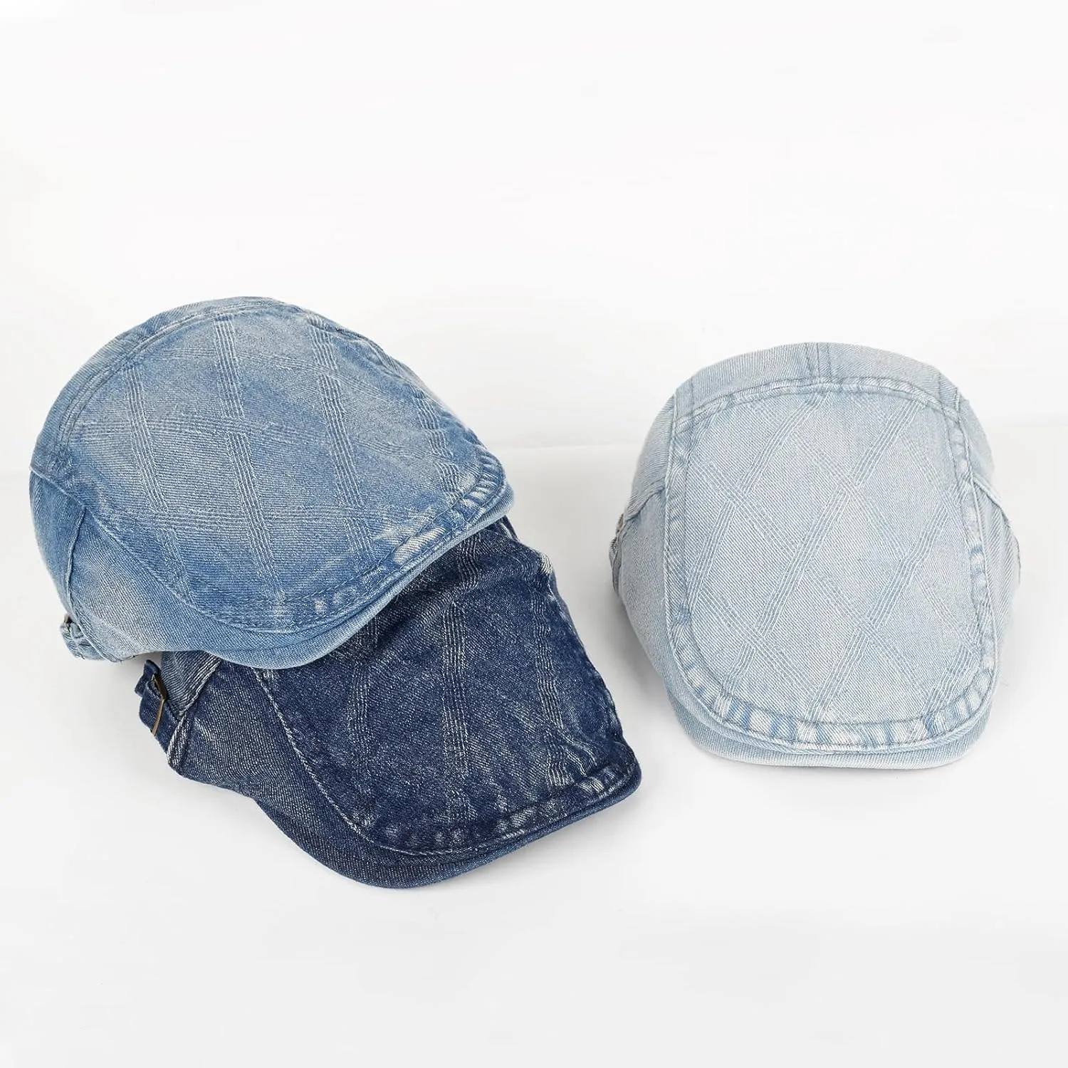 3Pcs Men's Newsboy Caps Washing Cotton Cooling Lightweight Scally Cap for Men Adjustable Flat Cap