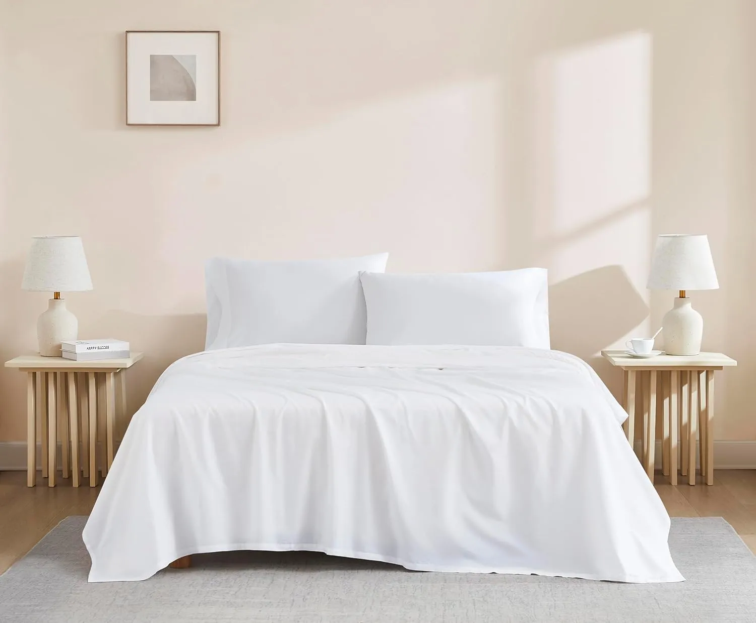 500-Thread-Count Bed Sheet Set California King Size Fits 15-18 Inches Deep Pocket (Solid, Brushed Silver)