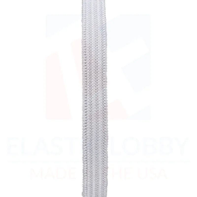 5/16" (8mm) White Knitted Elastic - US Made