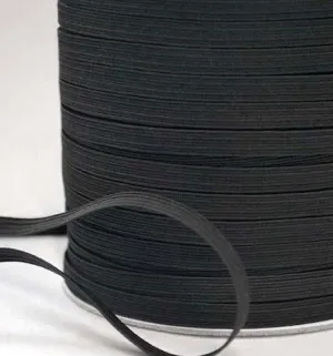 5MTR BLACK 5MM FLAT ELASTIC