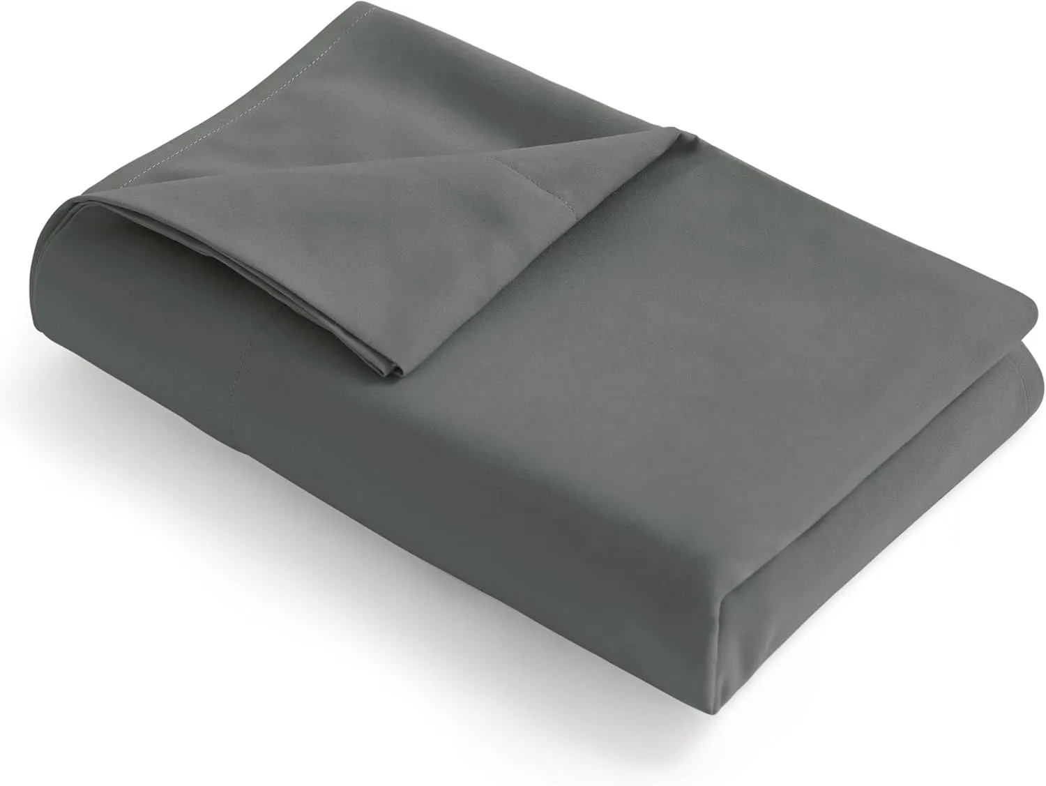 600 Thread Count Egyptian Cotton 1-PC Flat Sheet Only, Ultra Soft Flat Sheets, Solid Elephant Grey Oversized (110 x 132)