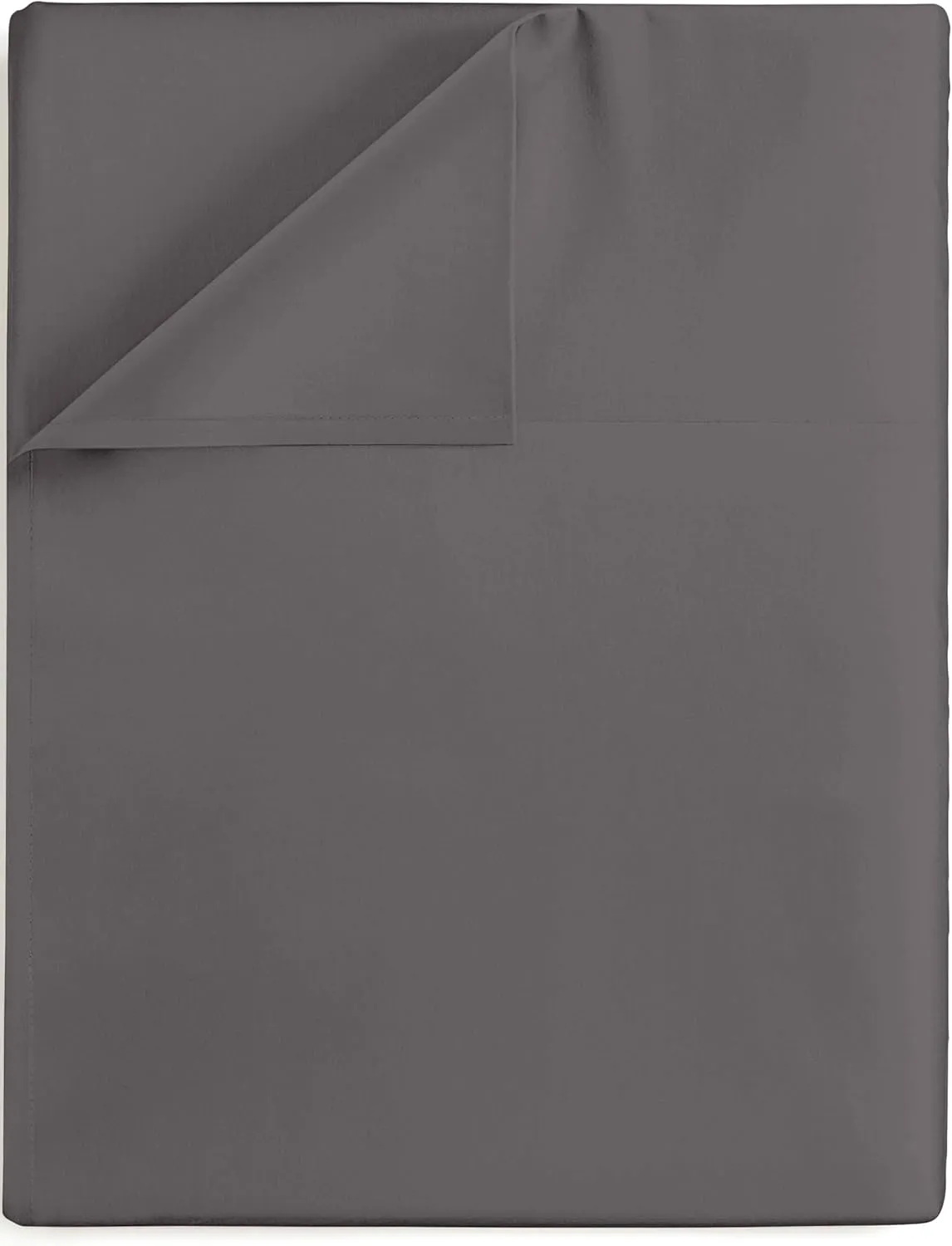 600 Thread Count Egyptian Cotton 1-PC Flat Sheet Only, Ultra Soft Flat Sheets, Solid Elephant Grey Oversized (110 x 132)