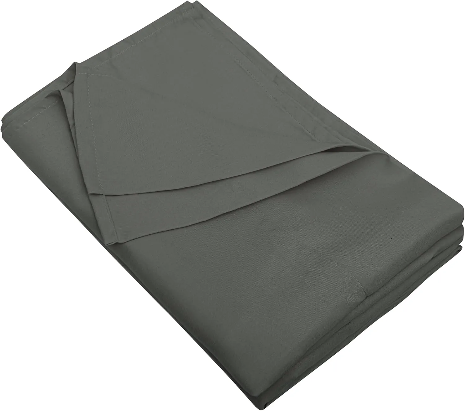 600 Thread Count Egyptian Cotton 1-PC Flat Sheet Only, Ultra Soft Flat Sheets, Solid Elephant Grey Oversized (110 x 132)