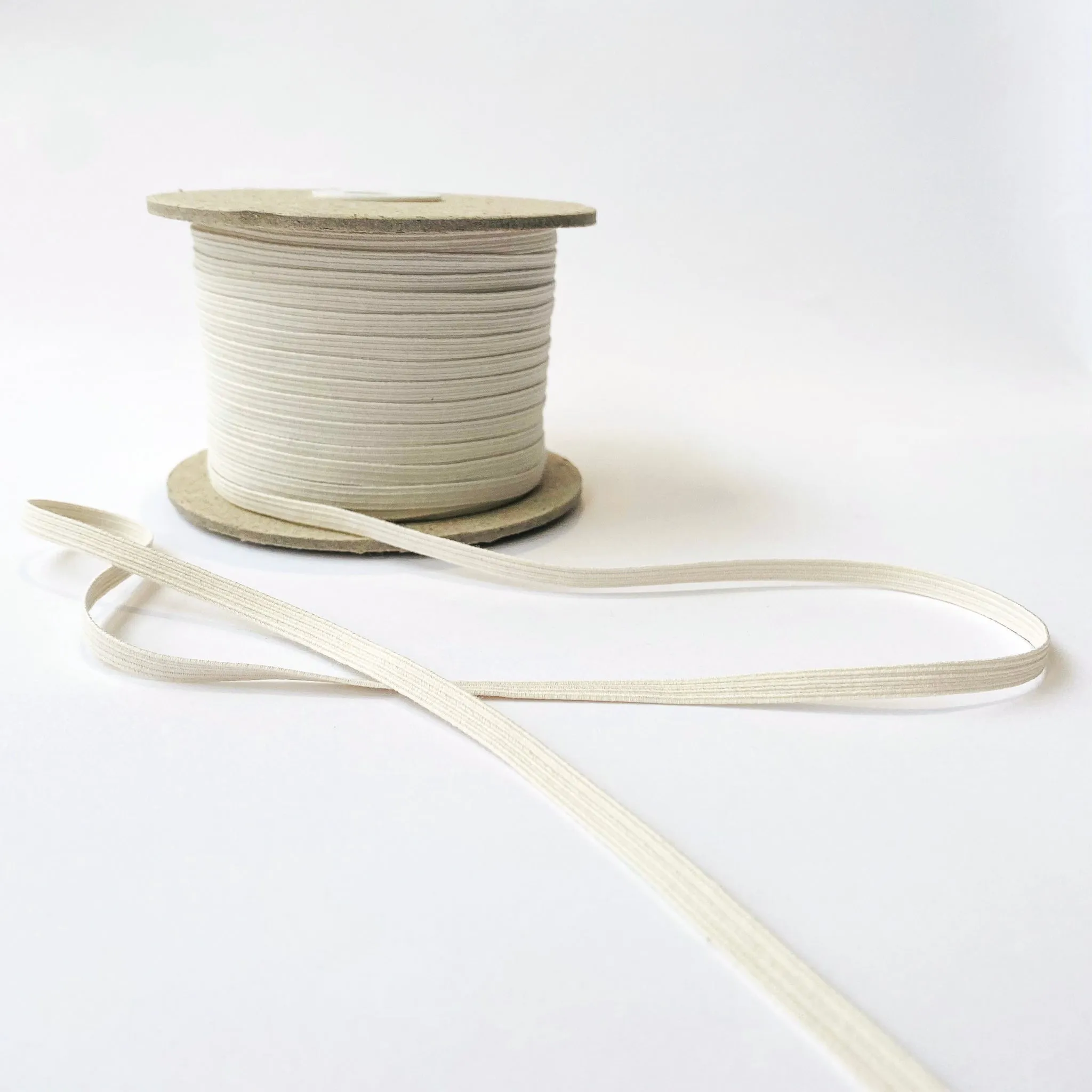 6mm Organic Cotton Eco Elastic -  Ecru (Lingerie weight)