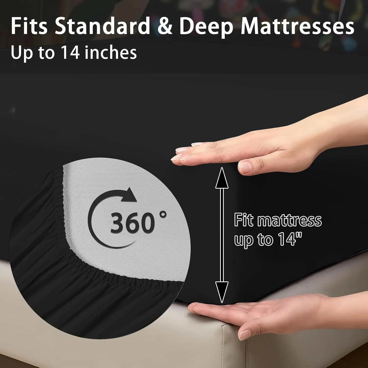 7 Pcs Comforter Set Full Size, Mushroom Magic Bed in a Bag with Flat Sheet and Fitted Sheet for Kids and Adults, Forest Black Biology Bedding Set with Pillowcase & Sham