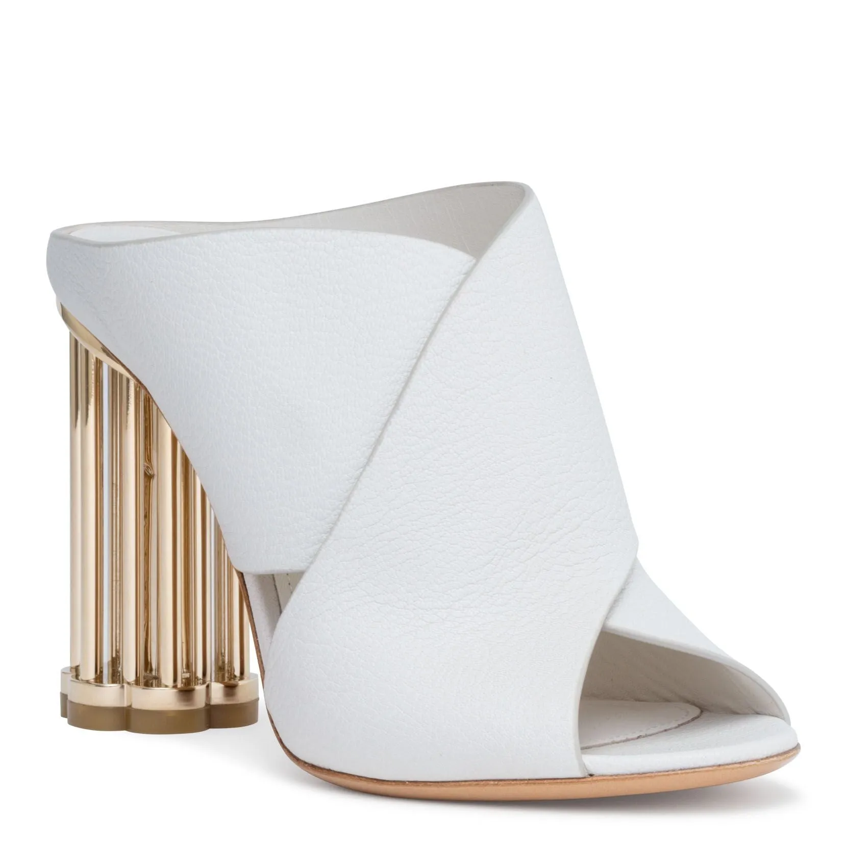 Abriola Crisscros 100 white leather sandals