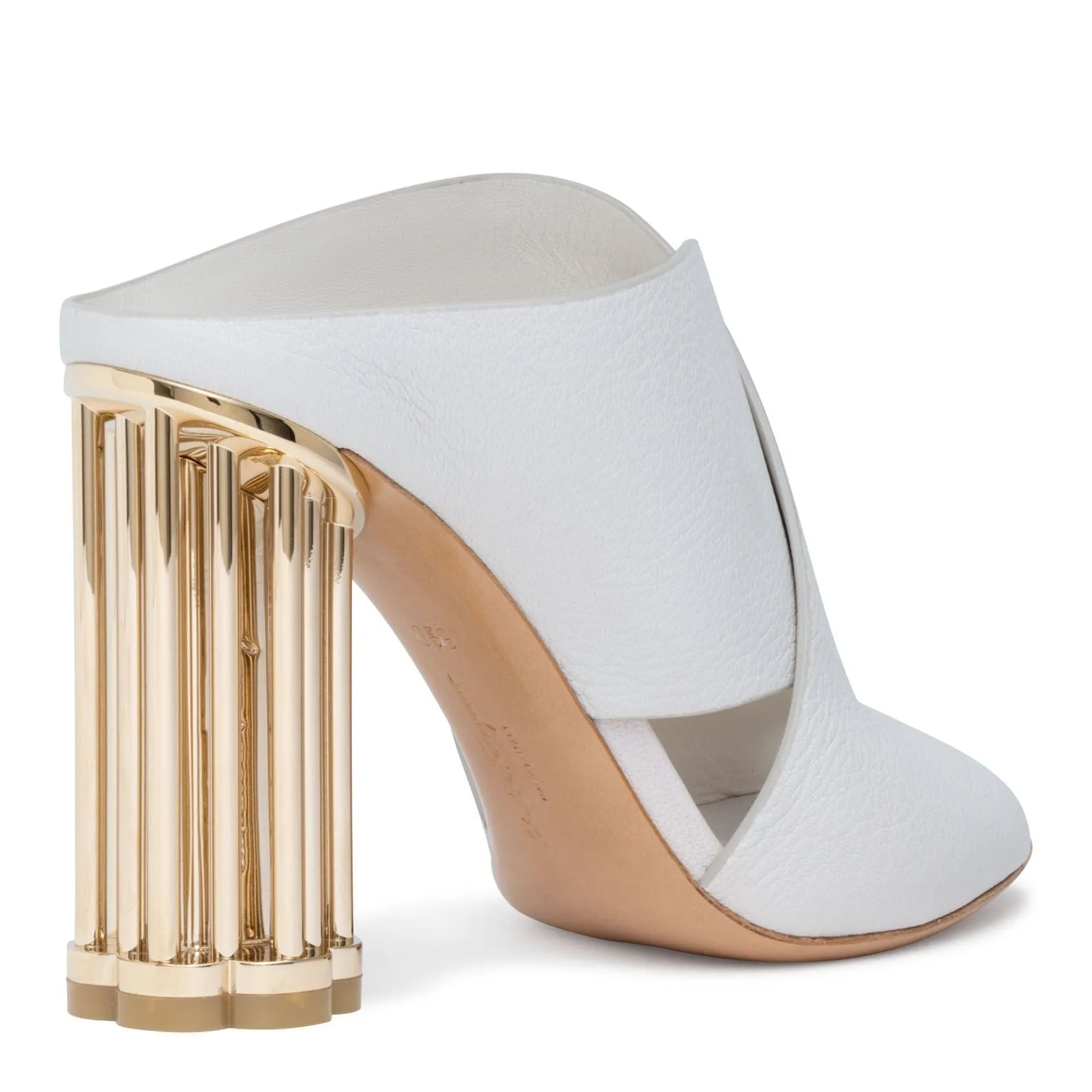 Abriola Crisscros 100 white leather sandals