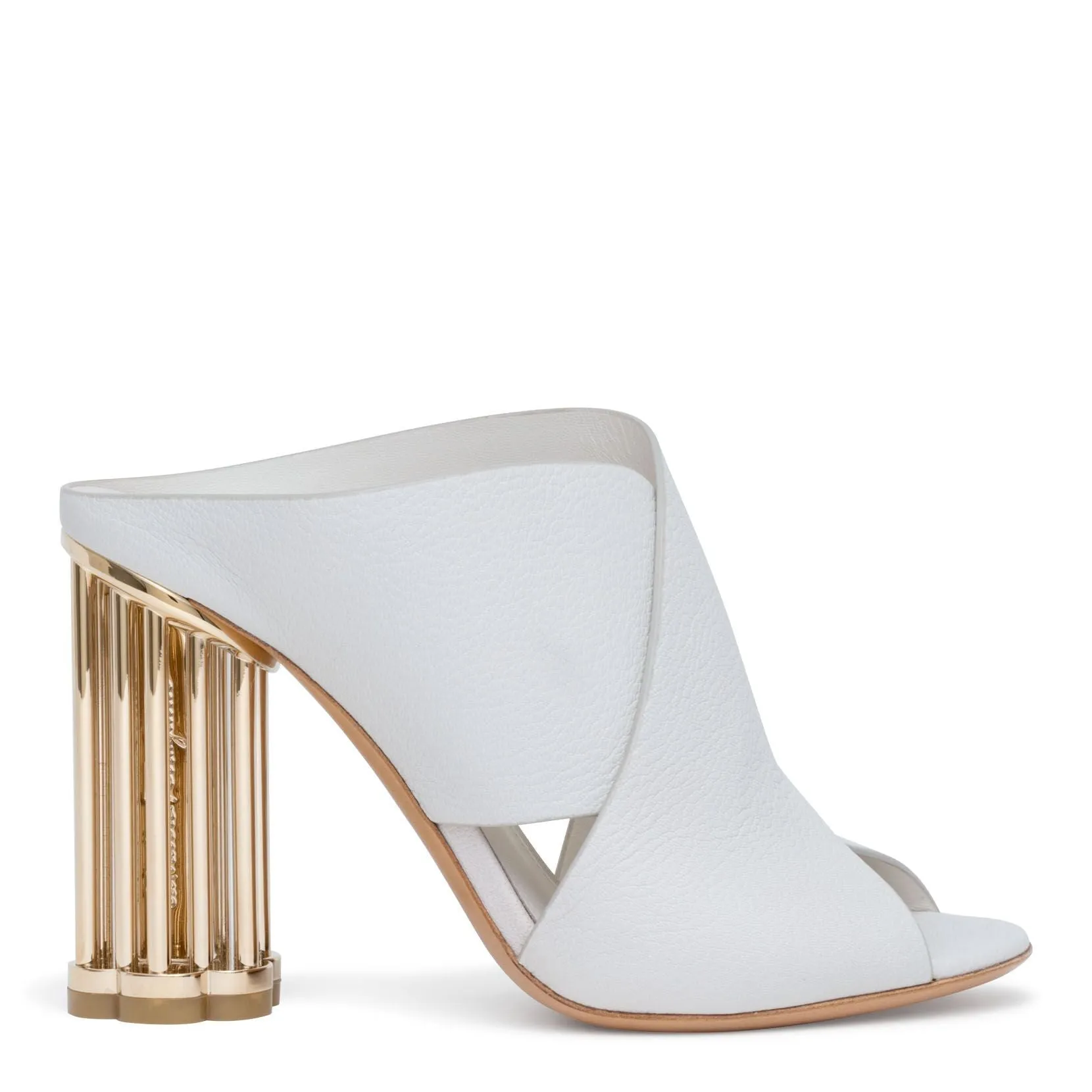 Abriola Crisscros 100 white leather sandals