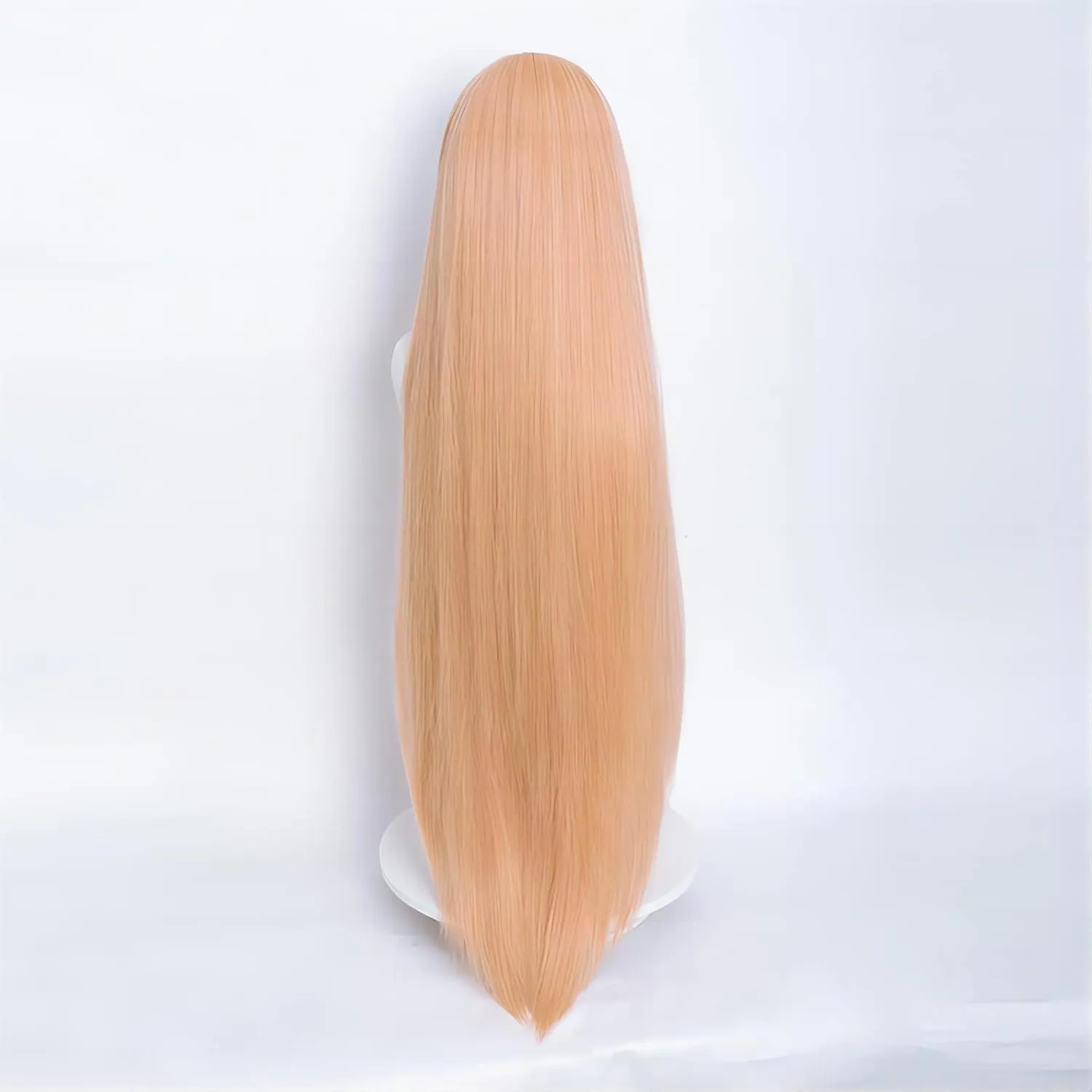 Aicos Long Orange Straight Cosplay Wigs with Bangs, Anime Hair Wigs with Free Red Horns and Wig Cap