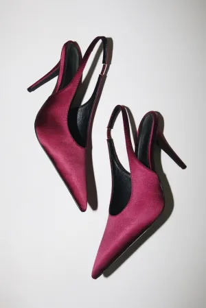 Alexandra Plum Satin Slingback 100 mm