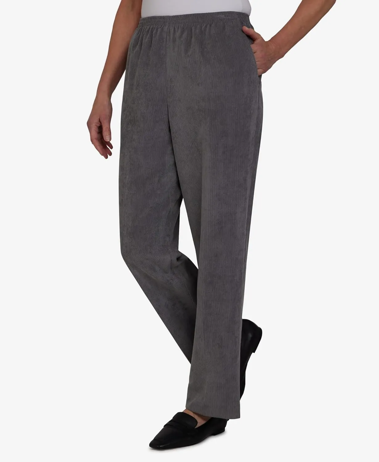 Alfred Dunner Petite Women's Classic Corduroy Pull-on Short Length Pant
