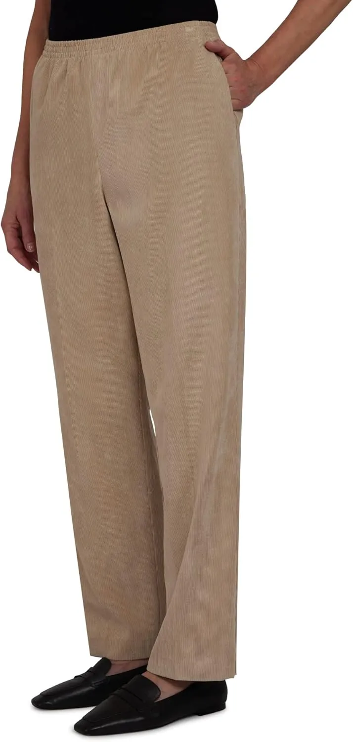 Alfred Dunner Petite Women's Classic Corduroy Pull-on Short Length Pant