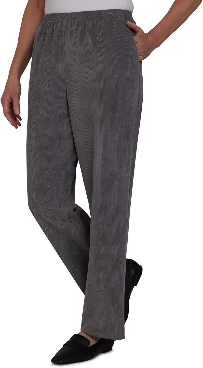 Alfred Dunner Petite Women's Classic Corduroy Pull-on Short Length Pant