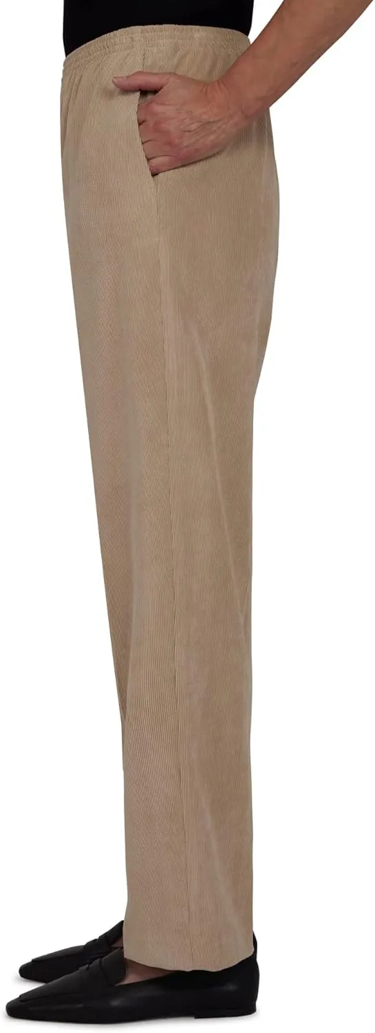 Alfred Dunner Petite Women's Classic Corduroy Pull-on Short Length Pant