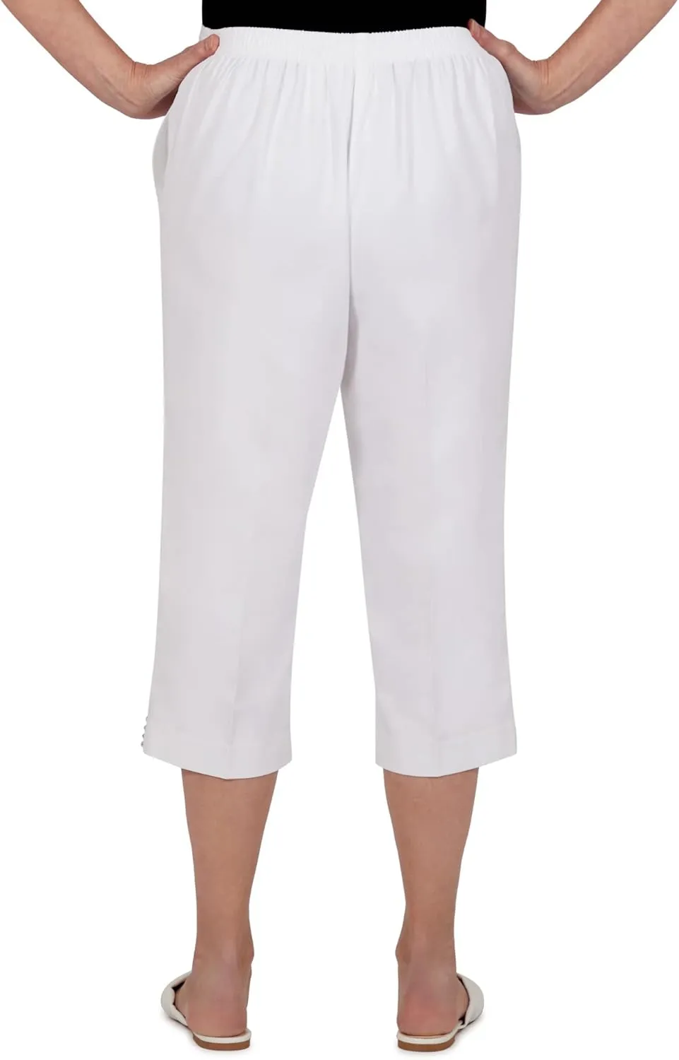 Alfred Dunner Women's Embellished Cuff Twill Capri