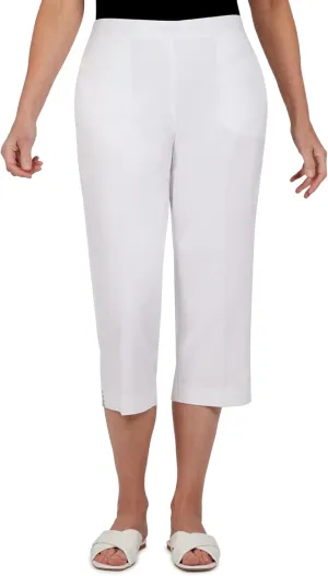 Alfred Dunner Women's Embellished Cuff Twill Capri