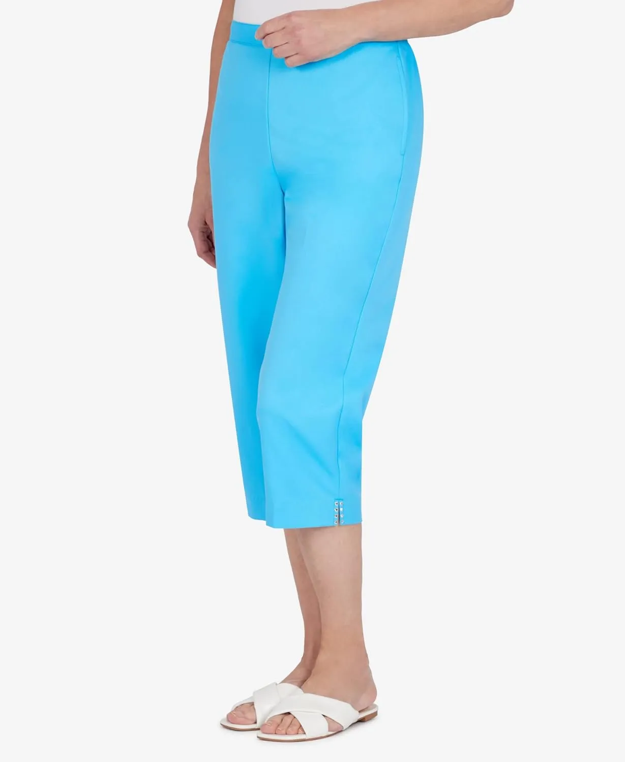 Alfred Dunner Women's Embellished Cuff Twill Capri