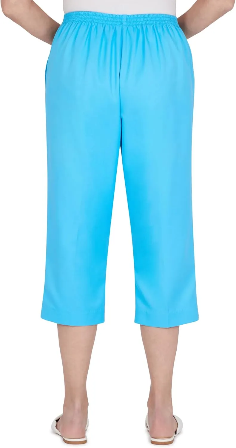 Alfred Dunner Women's Embellished Cuff Twill Capri