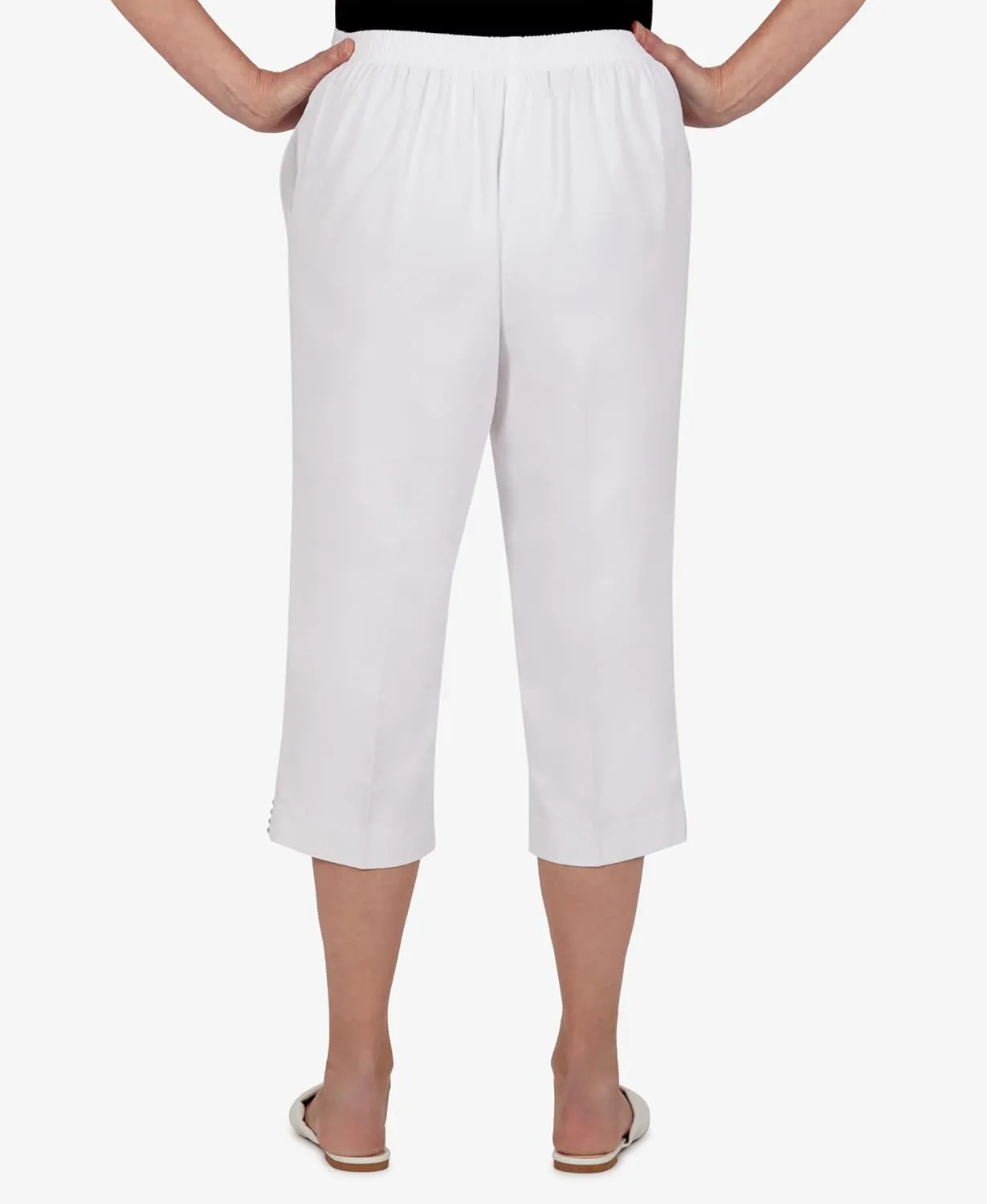 Alfred Dunner Women's Embellished Cuff Twill Capri