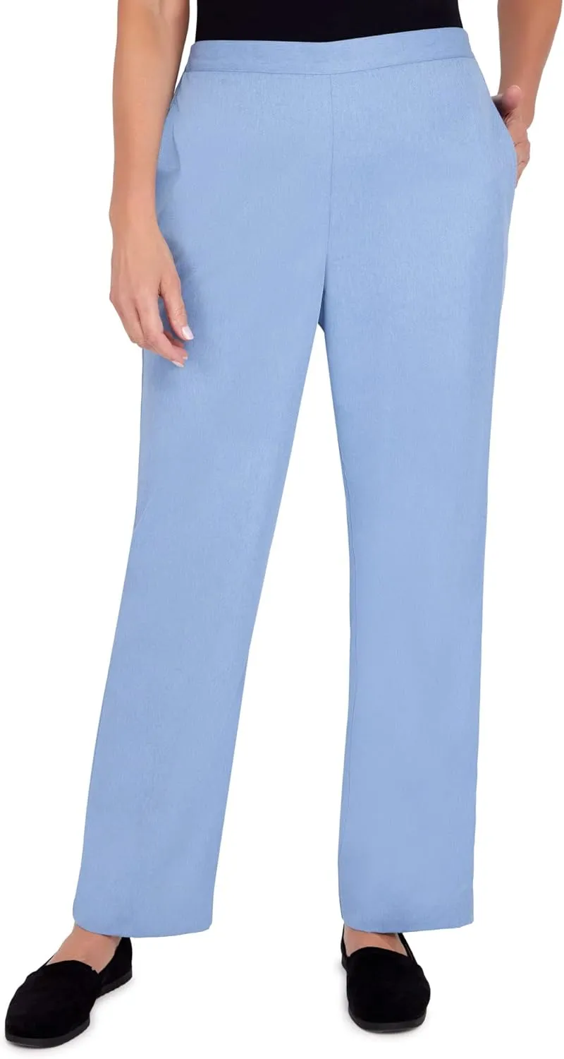 Alfred Dunner Women's Womens Corduroy Pull-On Straight Leg Regular Length Pant