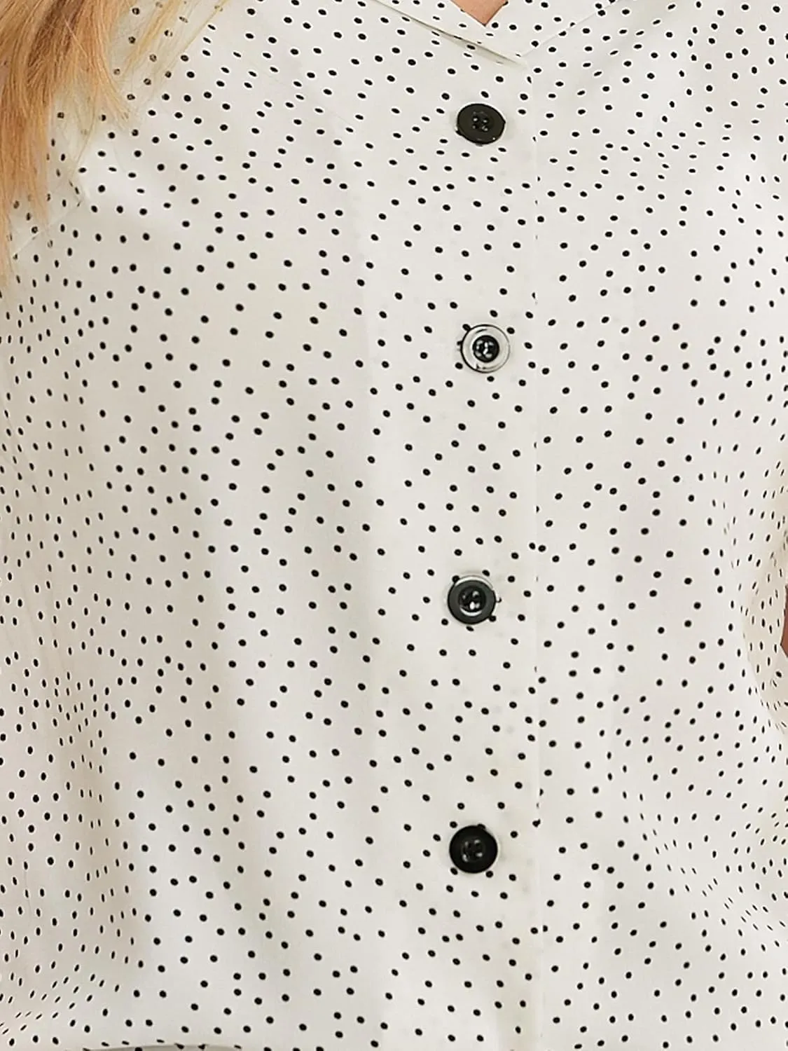 Allegra K Women's Polka Dots Short Sleeve Button Up Vintage 1950s Blouse