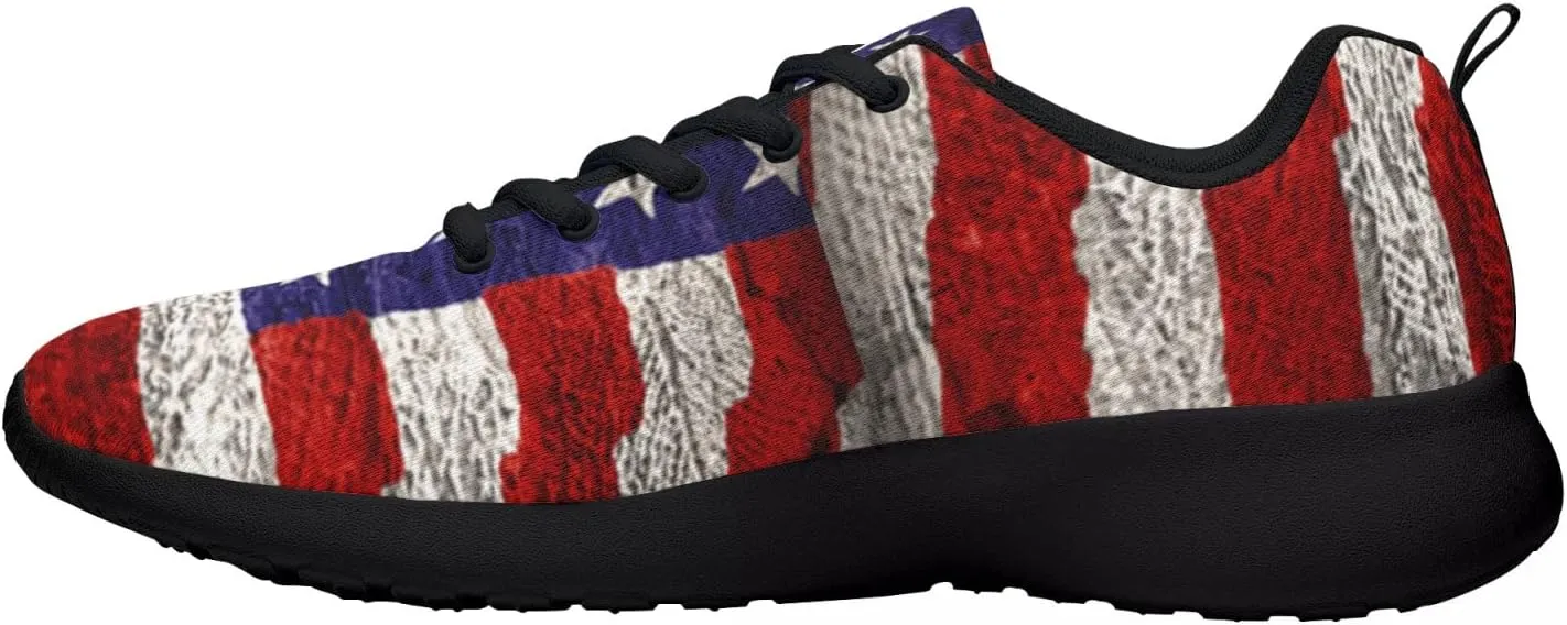 American Wave Star Flag Sneaker Men Athletic Shoes Running Shoes Comfortable Sports Walking Shoes