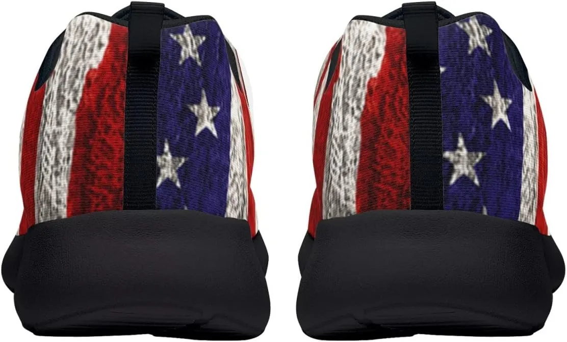 American Wave Star Flag Sneaker Men Athletic Shoes Running Shoes Comfortable Sports Walking Shoes