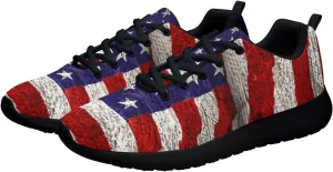 American Wave Star Flag Sneaker Men Athletic Shoes Running Shoes Comfortable Sports Walking Shoes