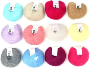 Angora Yarn, Soft Angora Mohair Wool Yarn for Knitting DIY Scarf Sweater(1 Set of Twelve Colors)