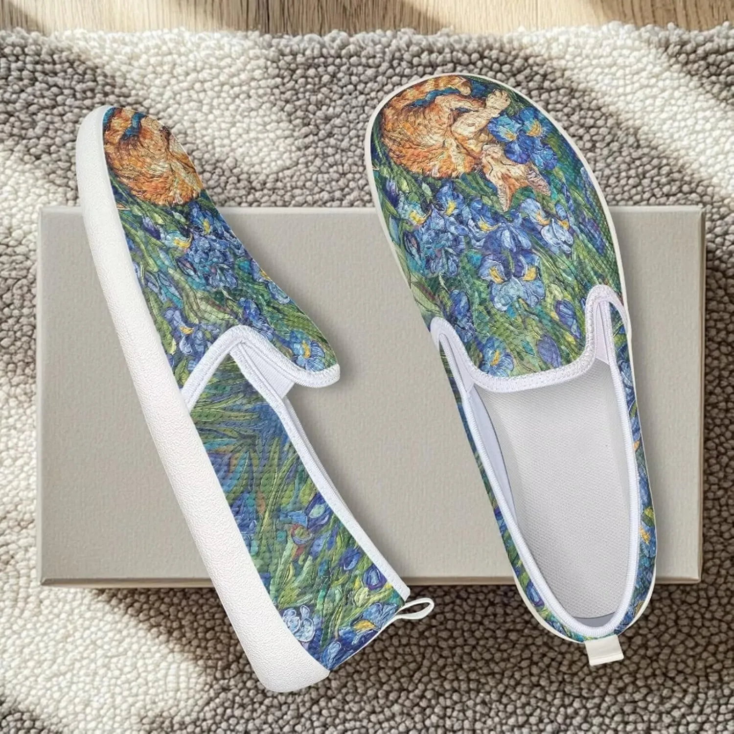 Animal Print Running Shoes | Flats for Women | Tennis Shoes | Slip Resistant Work Shoes