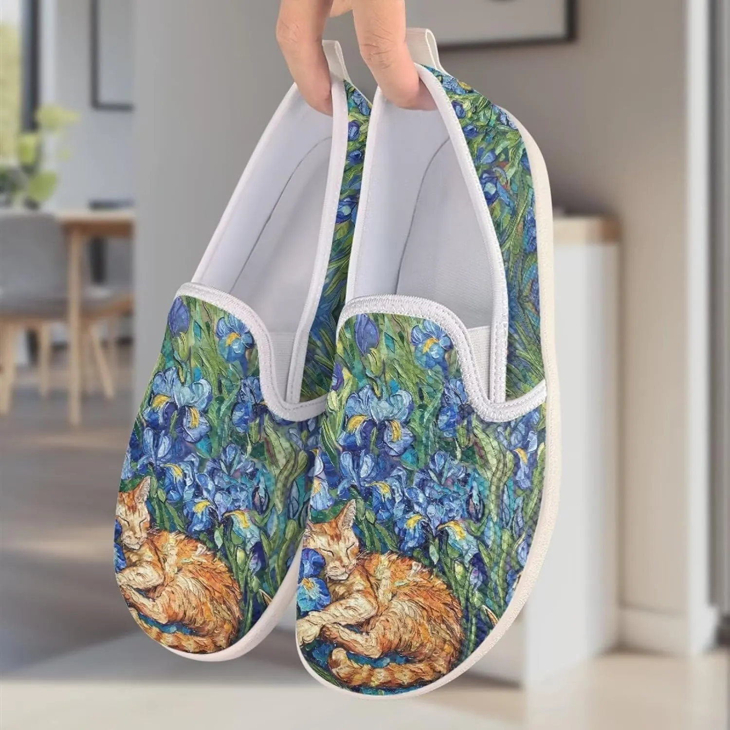 Animal Print Running Shoes | Flats for Women | Tennis Shoes | Slip Resistant Work Shoes