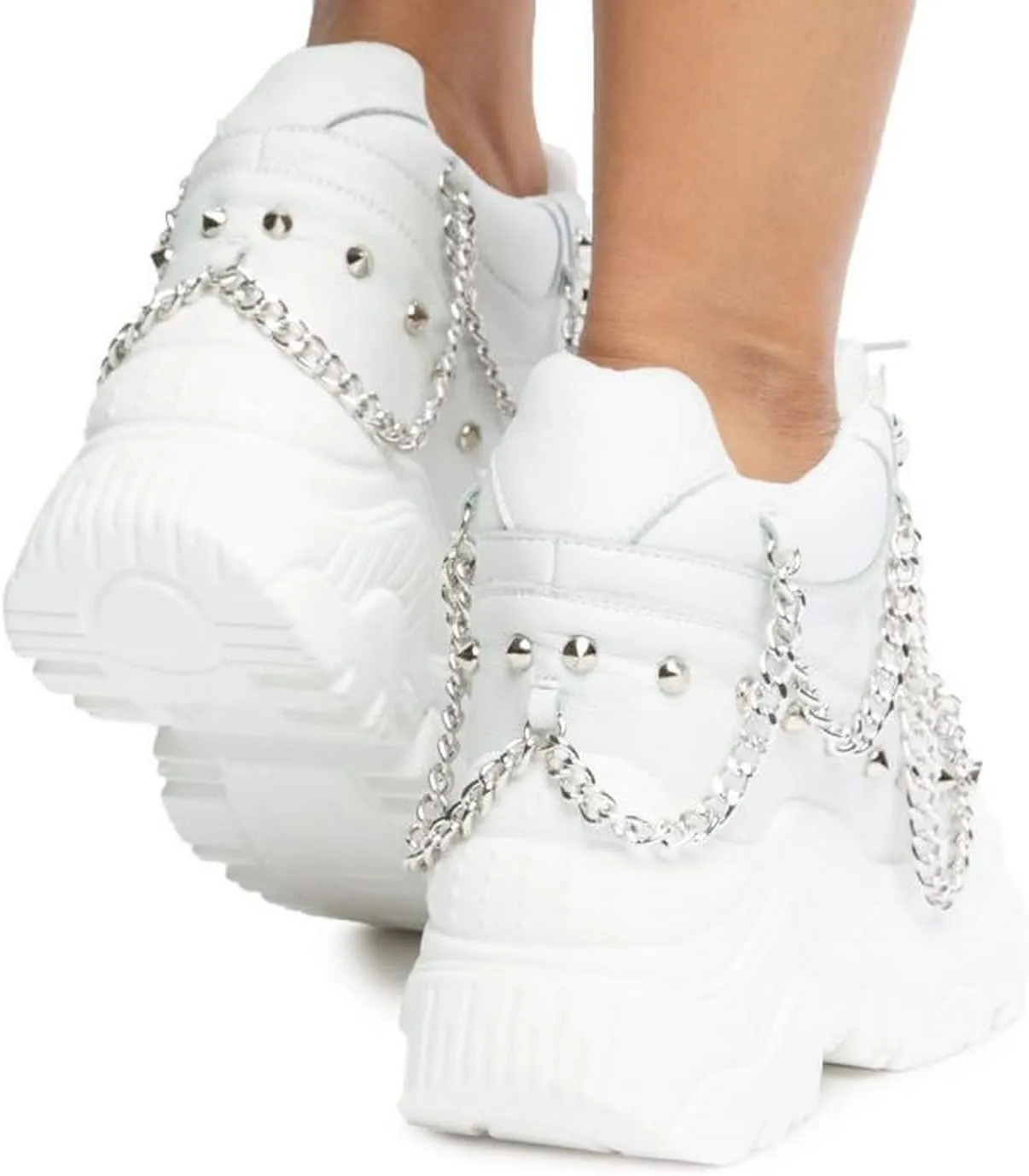 Anthony Wang Space Candy Embellished Stud Design Platform Lace up Fashion Sneaker