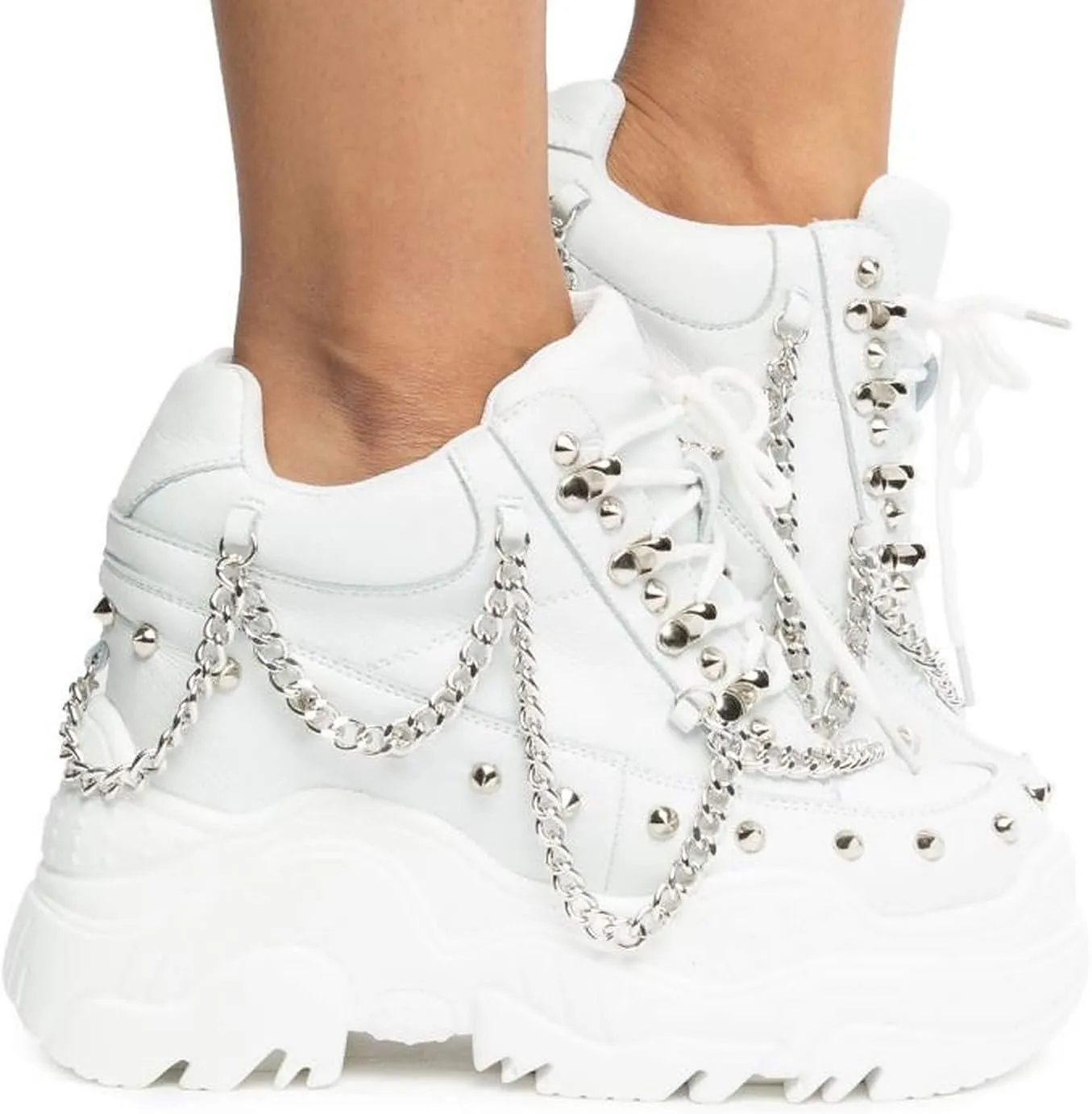 Anthony Wang Space Candy Embellished Stud Design Platform Lace up Fashion Sneaker