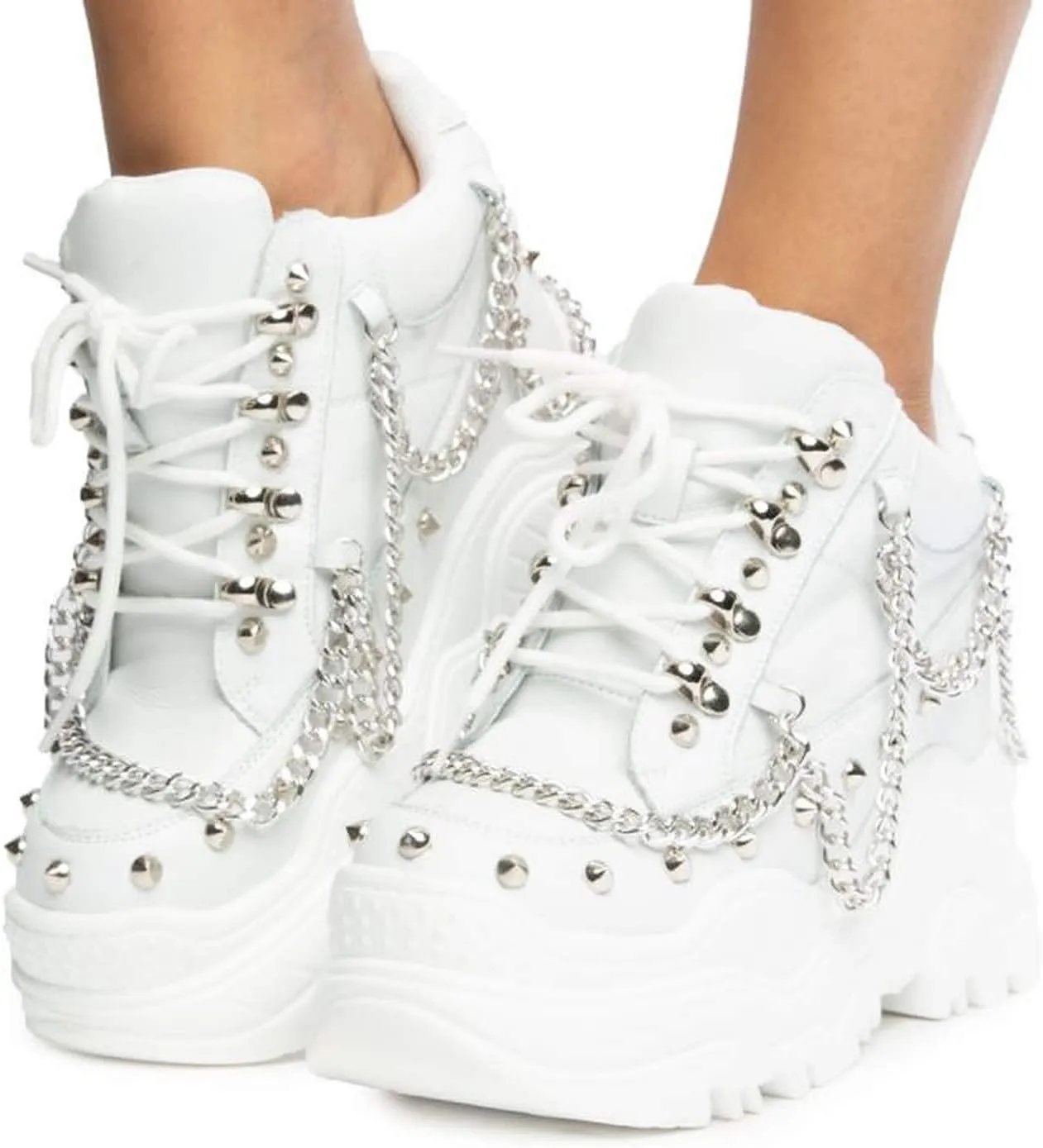 Anthony Wang Space Candy Embellished Stud Design Platform Lace up Fashion Sneaker