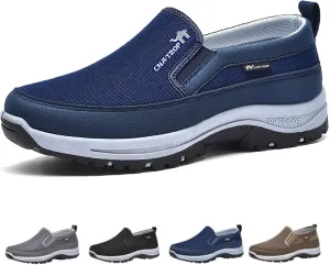 Auguscare Shoes Men, Comfortable, Breathable, Mesh-Quality Dad Hiking Shoes, Men's Arch Support Slip-On Loafer Blue