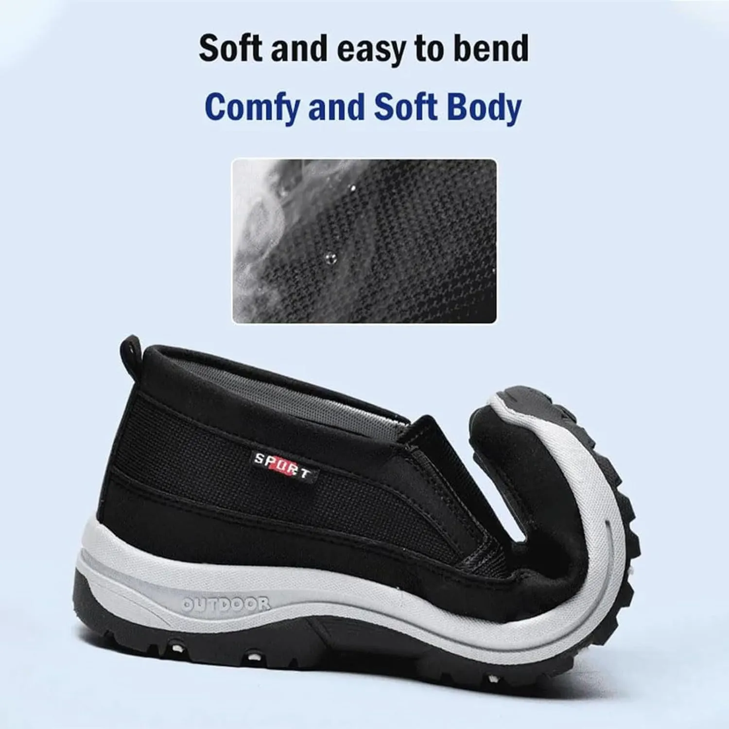 Auguscare Shoes Men, Comfortable, Breathable, Mesh-Quality Dad Hiking Shoes, Men's Arch Support Slip-On Loafer Blue