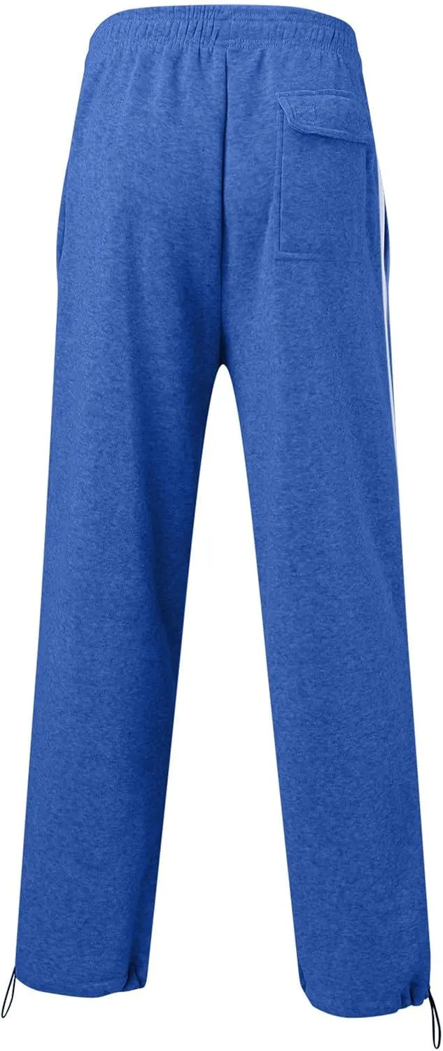 Baggy Sweatpants Men Drawstring Elastic Waist Heavyweight Casual Trousers with Pocket Straight Leg Running Track Pant
