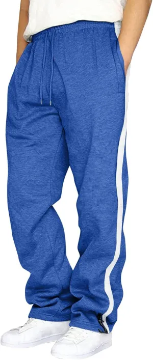 Baggy Sweatpants Men Drawstring Elastic Waist Heavyweight Casual Trousers with Pocket Straight Leg Running Track Pant