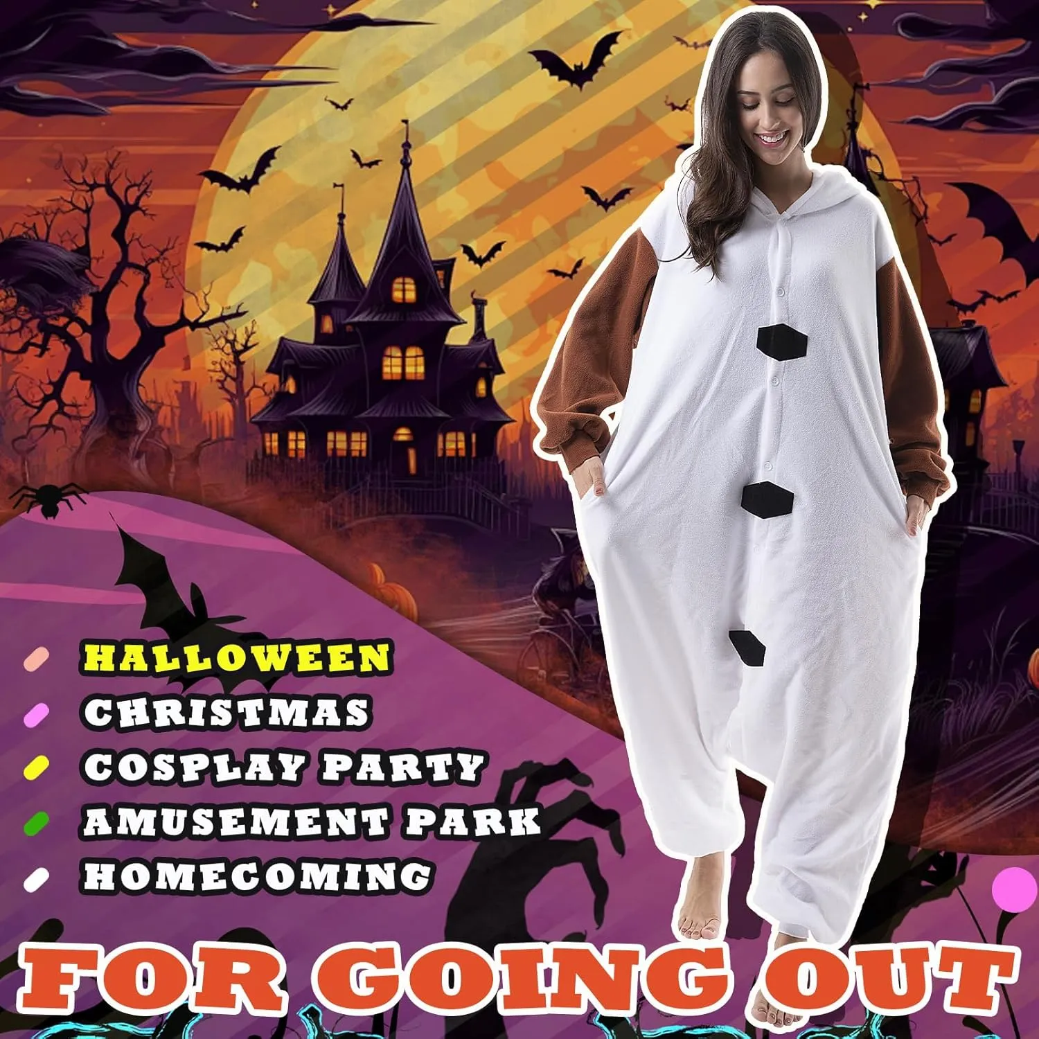 Beauty Shine Unisex Adult Onesie One Piece Pajamas Cosplay Cartoon Costume Halloween Christmas Sleepwear Jumpsuit Homewear