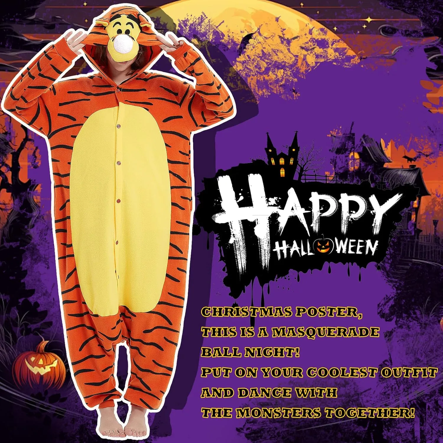 Beauty Shine Unisex Adult Onesie One Piece Pajamas Cosplay Cartoon Costume Halloween Christmas Sleepwear Jumpsuit Homewear