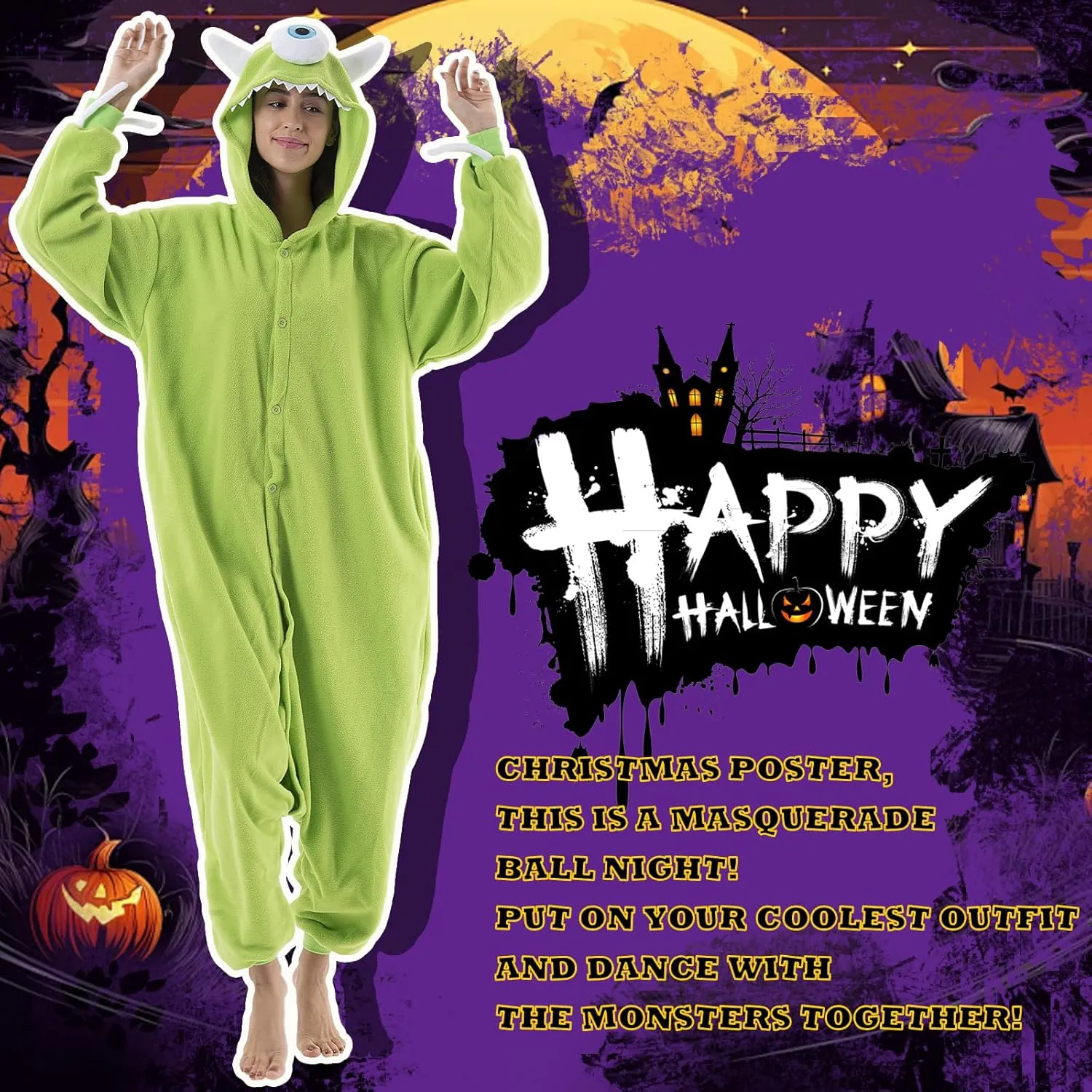 Beauty Shine Unisex Adult Onesie One Piece Pajamas Cosplay Cartoon Costume Halloween Christmas Sleepwear Jumpsuit Homewear