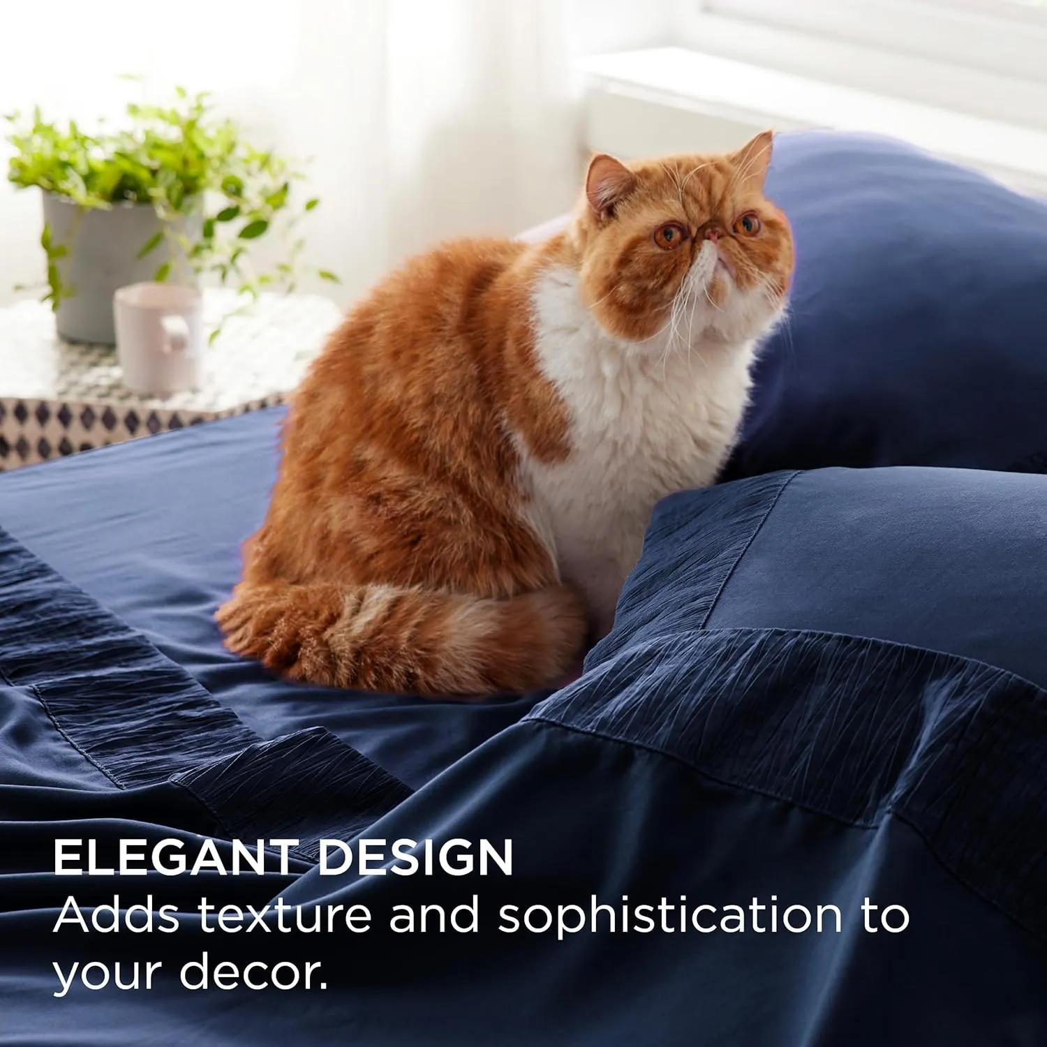 Bedsure Queen Sheet Set - 4 Pieces Soft Queen Size Sheets - Breathable & Cooling - Hotel Luxury - Easy Care Polyester Microfiber Bedding for Women, Men, Navy